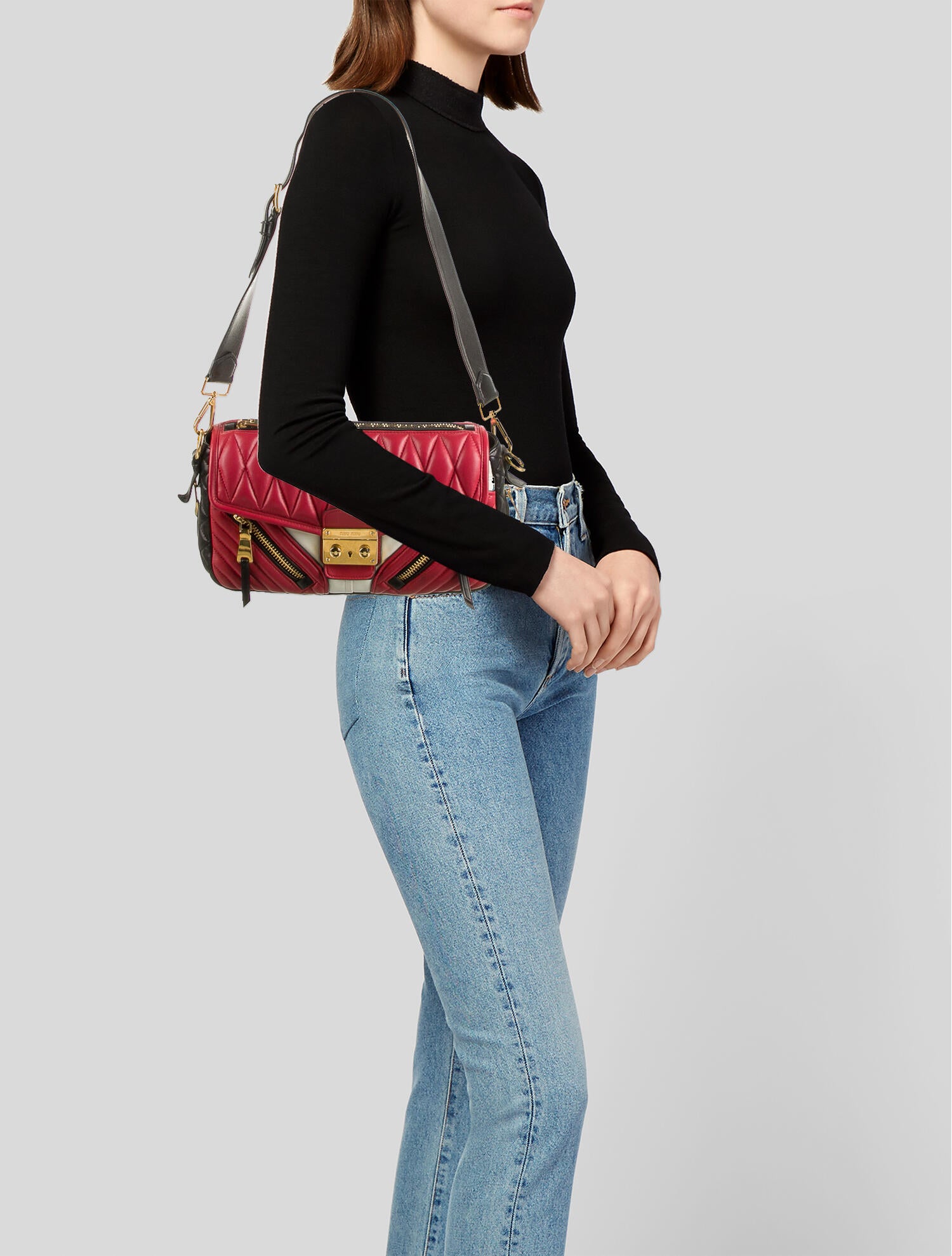 Miu Miu Patent Leather Shoulder Bag Brown Shoulder Bags, Handbags