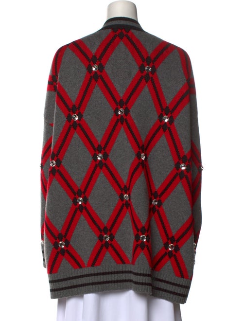 Miu Miu 2018 Crystal Embellished Argyle Sweater