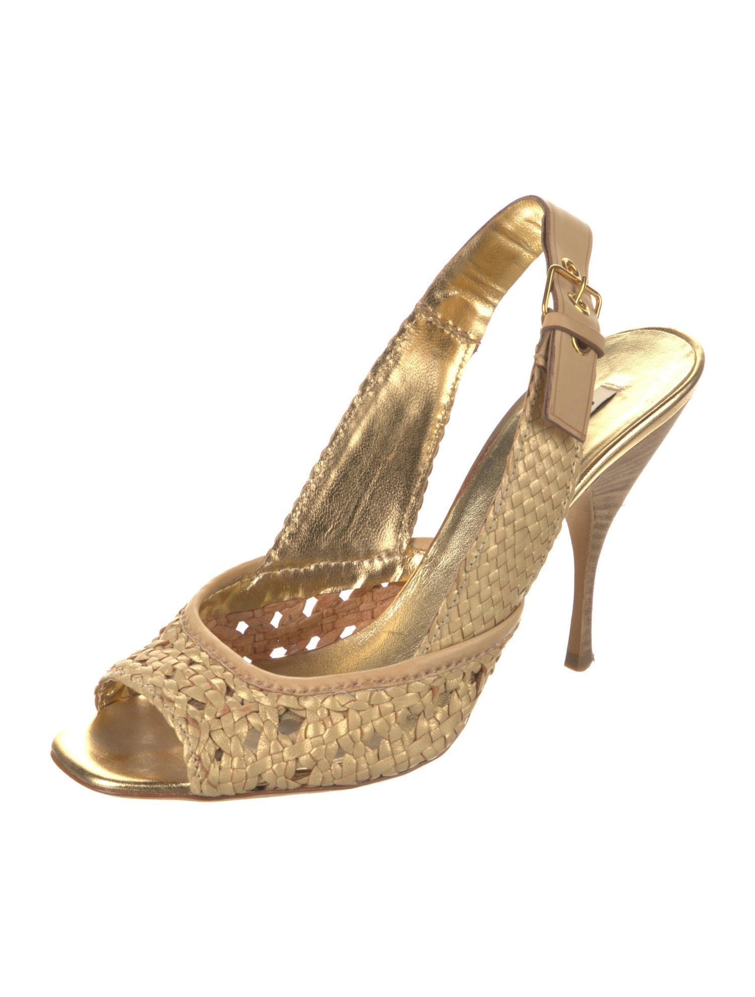 Miu Miu Leather Slingback Sandals