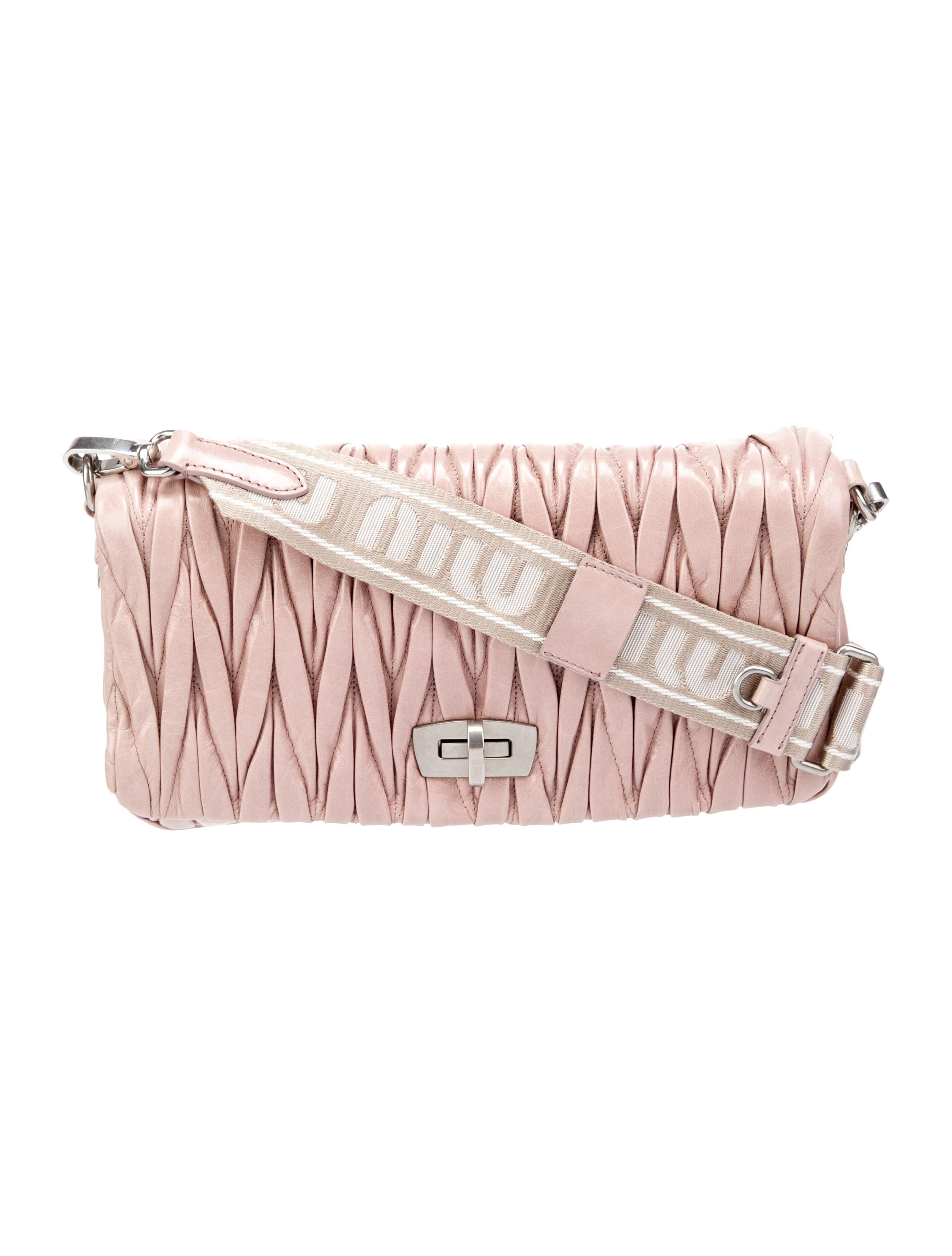 Miu Miu Leather Crossbody Bag Pink Crossbody Bags, Handbags