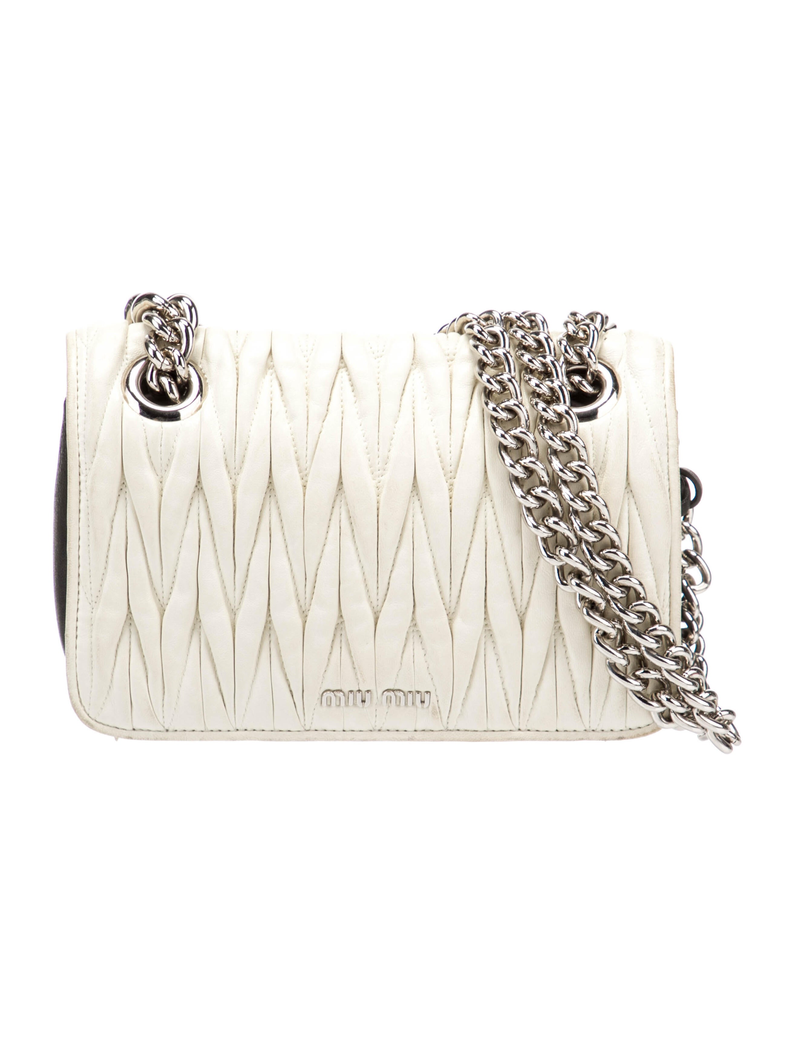 Miu Miu Leather Crossbody Bag White Crossbody Bags, Handbags
