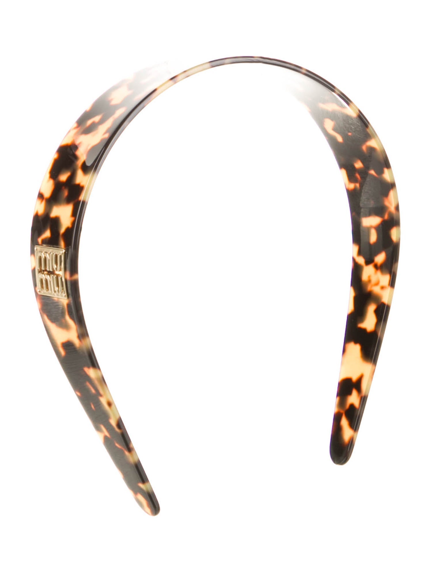 ★MiuMiu★ Plexiglass Hairband Gold Honey Tortoise Shell 5IH 32079423~
