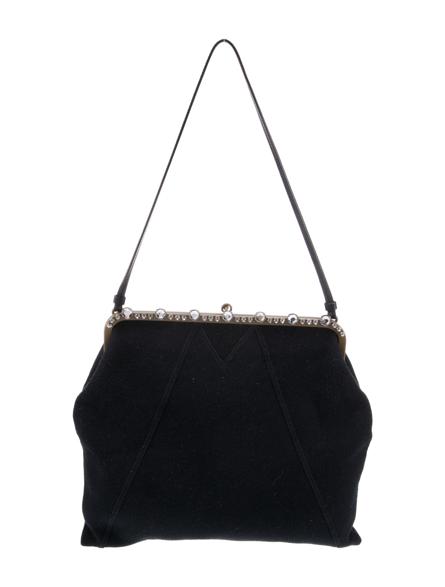 Miu Miu Crystal Embellished Shoulder Bag Blue Shoulder Bags, Handbags