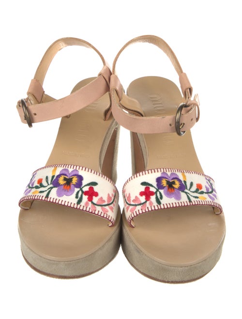 Miu Miu Canvas Floral Print Sandals