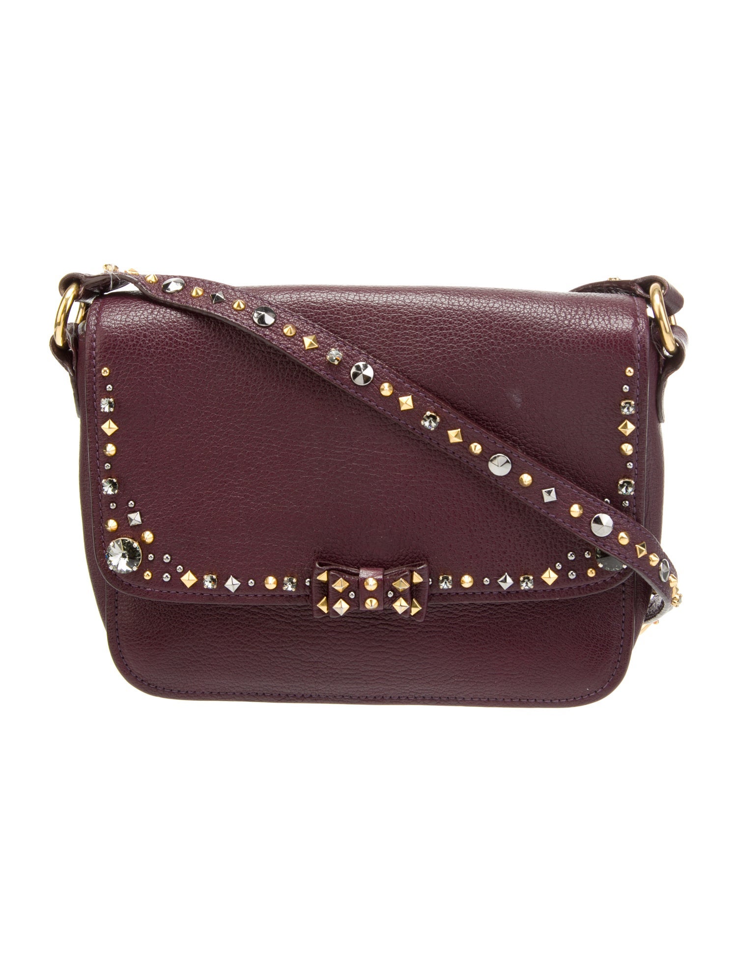 Miu Miu Leather Shoulder Bag Purple Shoulder Bags, Handbags MIU182395 The RealReal