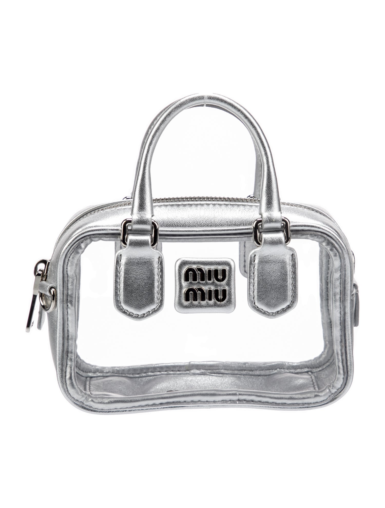 【miumiuページ】 Miu Miu logo-appliqué Clear Mini Bag | Green | FARFETCH