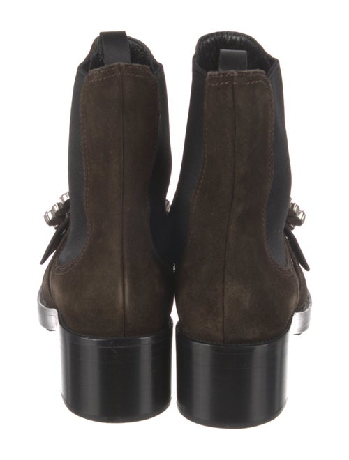 Miu Miu Suede Crystal Embellishments Chelsea Boots