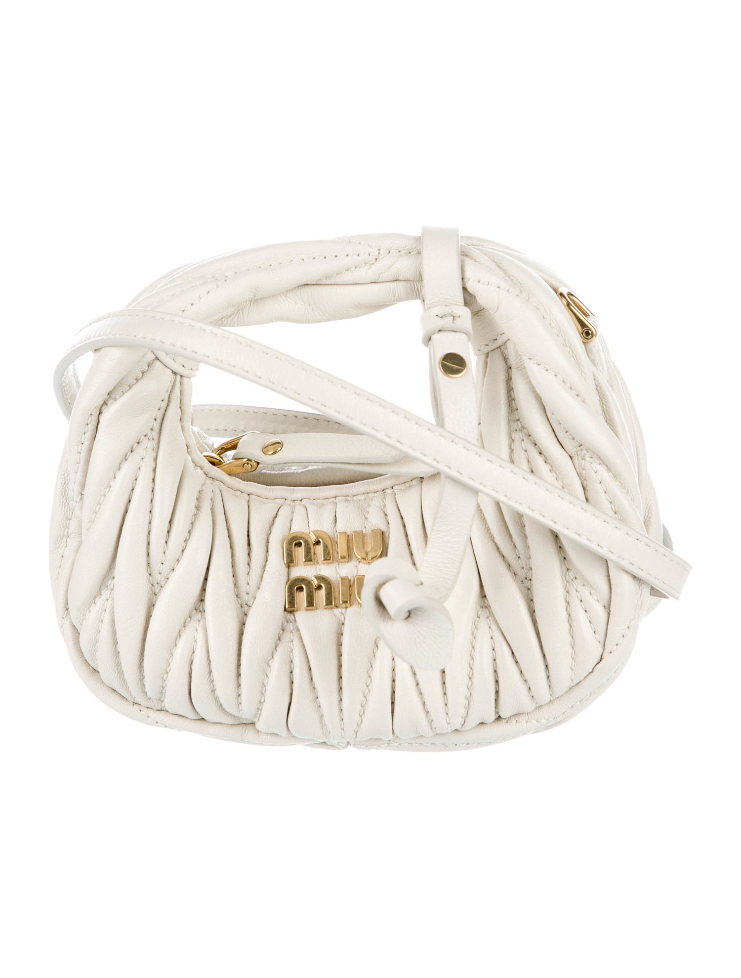 小物 miu Miu Miu Matelasse Micro Wander Bag - Neutrals Mini Bags, Handbags