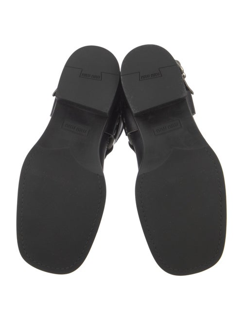 Miu Miu Leather Studded Accents Moto Boots