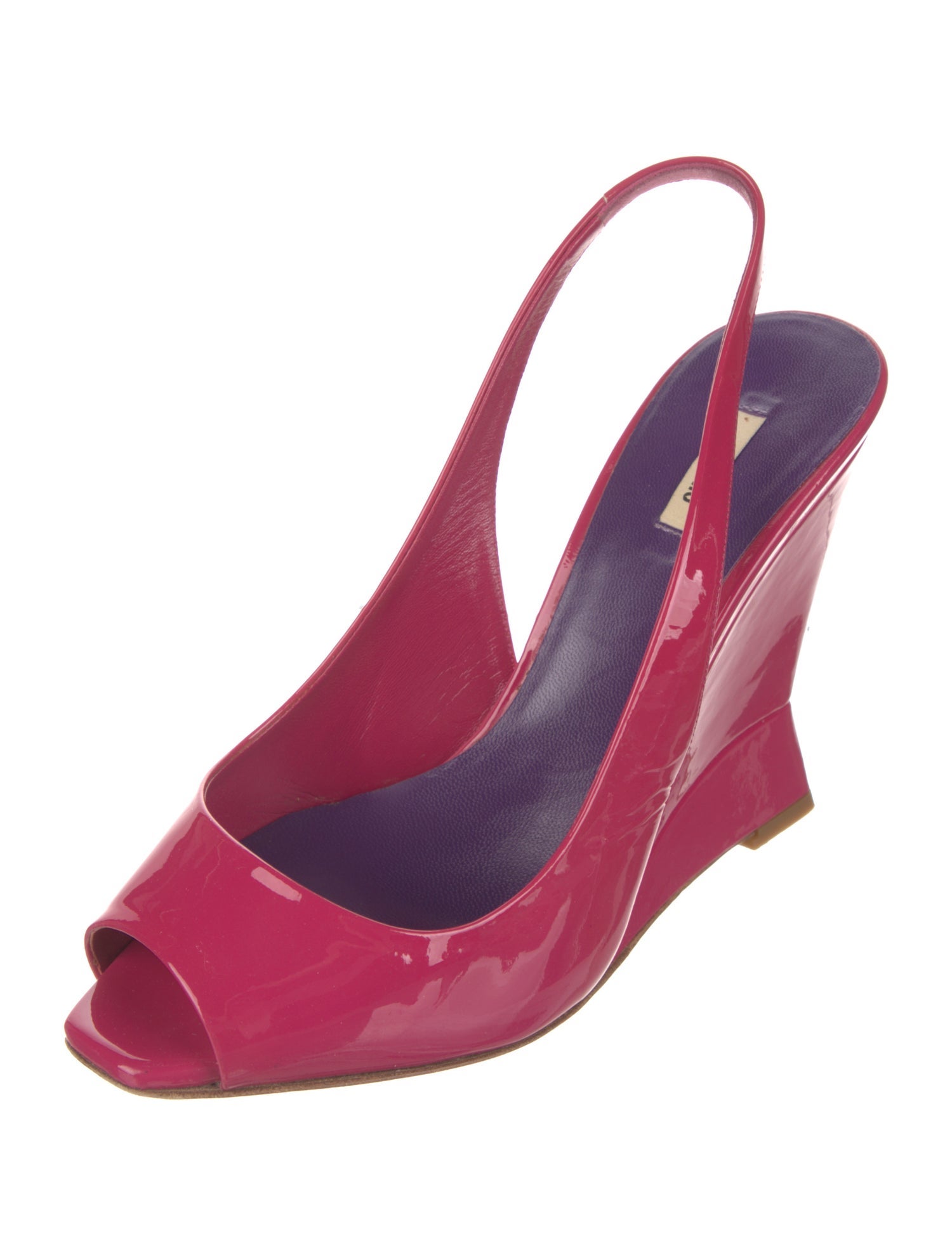 Miu Miu Patent Leather Slingback Sandals