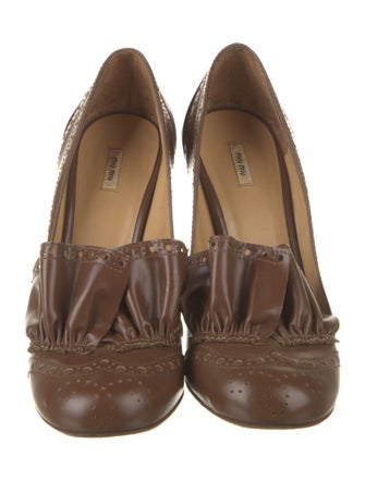 Miu Miu Leather Lasercut Accents Pumps