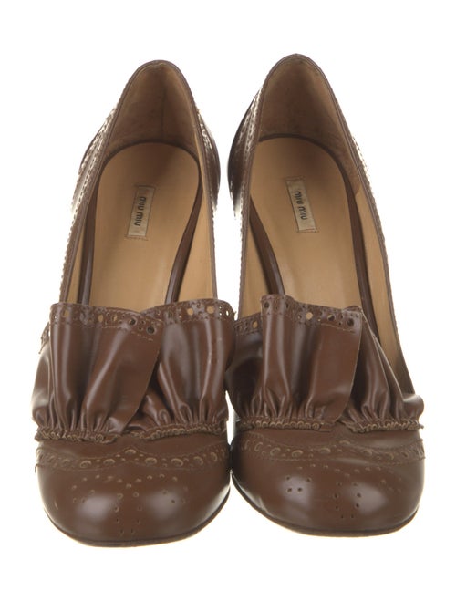 Miu Miu Leather Lasercut Accents Pumps