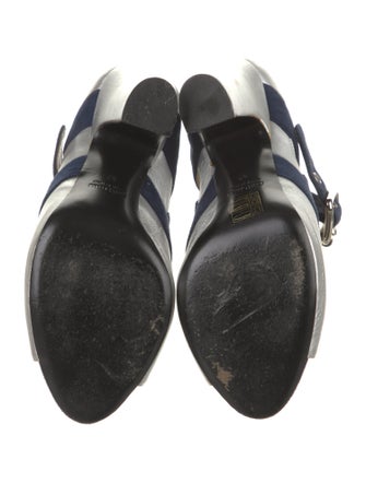 Miu Miu Leather Colorblock Pattern Mules