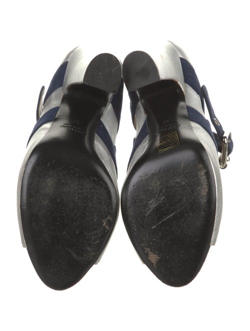 Miu Miu Leather Colorblock Pattern Mules