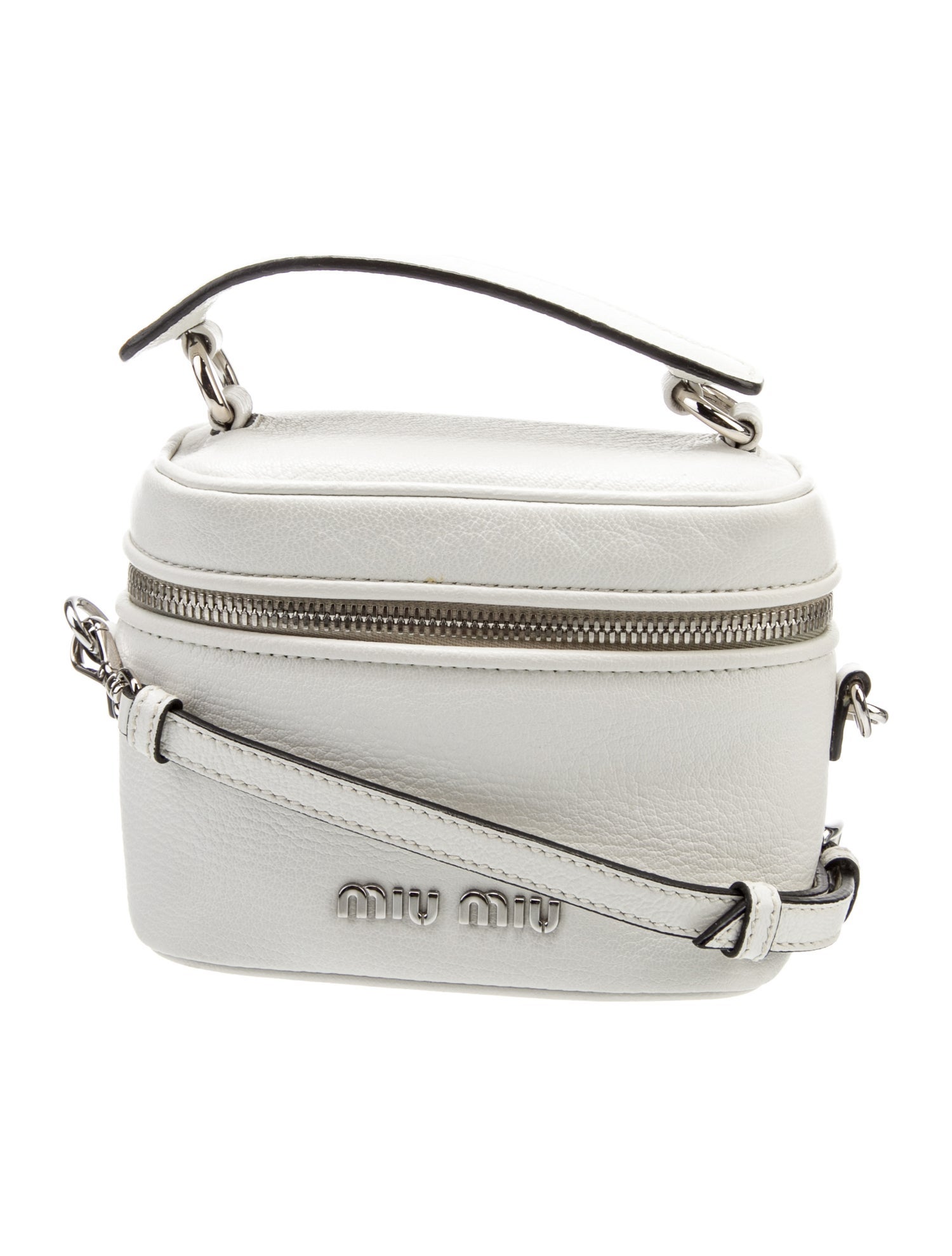 Miu Miu Leather Vanity Bag - White Crossbody Bags, Handbags