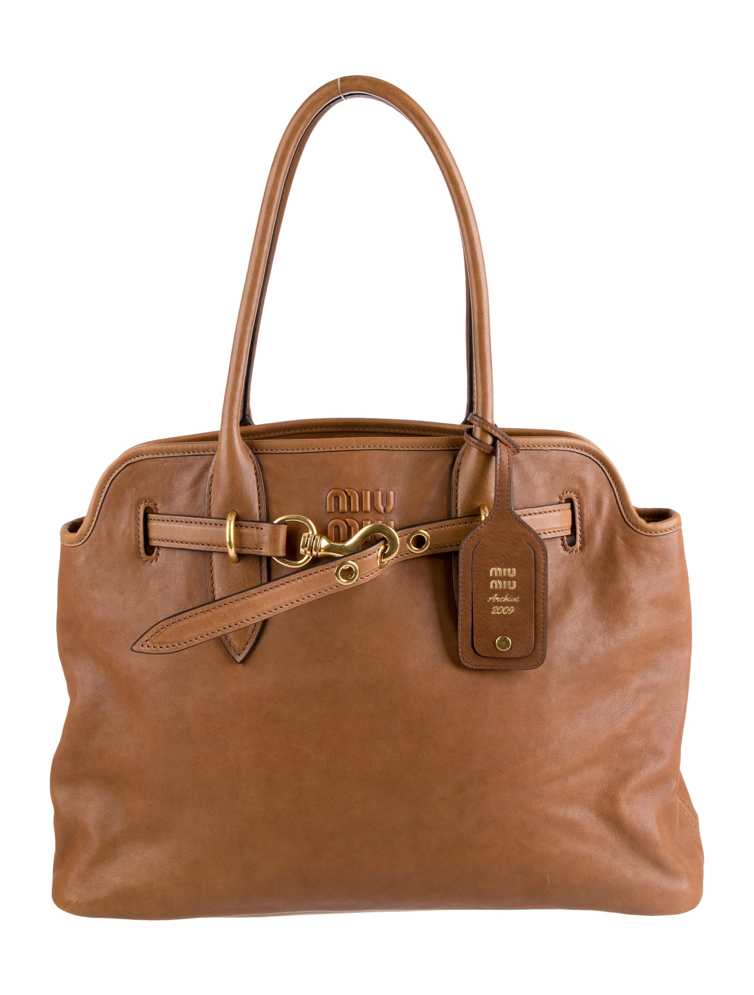 Miu Miu Leather Aventure Shoulder Bag - Brown Shoulder Bags