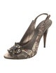 Miu Miu Embossed Leather Printed Slingback Sandals