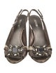 Miu Miu Embossed Leather Printed Slingback Sandals