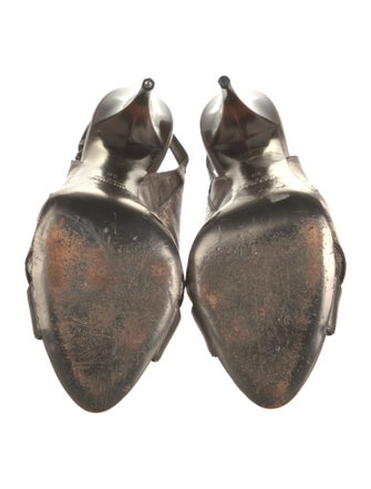 Miu Miu Embossed Leather Printed Slingback Sandals