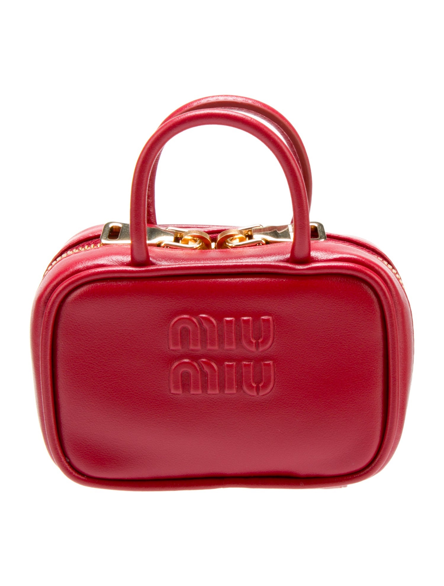 miu miu ミュウミュウ leather hand bag charm Miu Miu Micro Beau Bag Charm 2024 - Red Bag Accessories