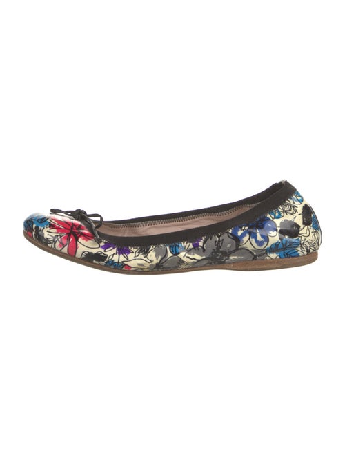 Miu Miu Patent Leather Floral Print Ballet Flats