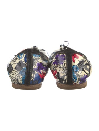 Miu Miu Patent Leather Floral Print Ballet Flats