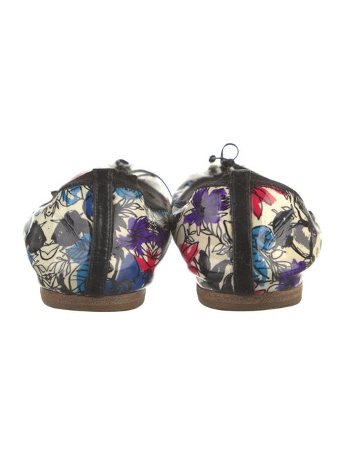 Miu Miu Patent Leather Floral Print Ballet Flats
