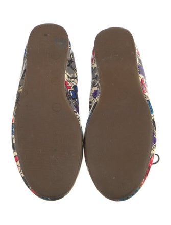 Miu Miu Patent Leather Floral Print Ballet Flats