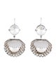 Miu Miu Faux Pearl & Crystal Shell Drop Earrings