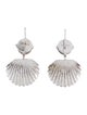 Miu Miu Faux Pearl & Crystal Shell Drop Earrings