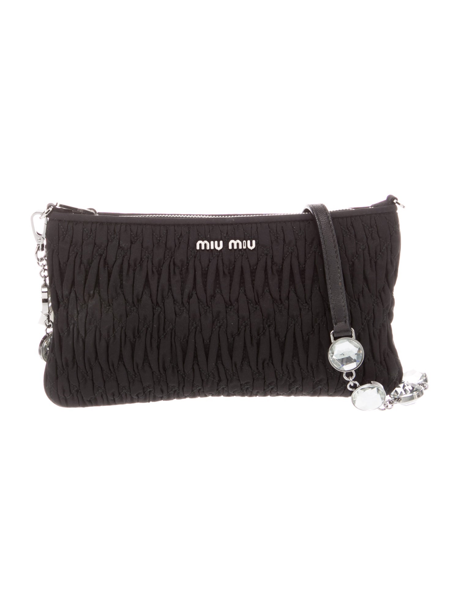 Miu Miu Canvas Crossbody Bag Black Evening Bags, Handbags MIU201645