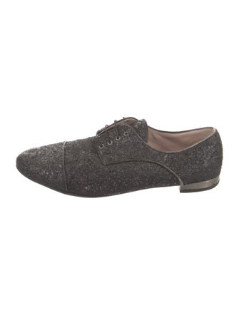Miu Miu Glitter Crystal Embellishments Oxfords