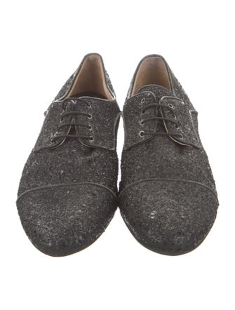 Miu Miu Glitter Crystal Embellishments Oxfords