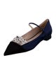 Miu Miu Satin Crystal Embellishments Mary Jane Flats