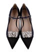 Miu Miu Satin Crystal Embellishments Mary Jane Flats
