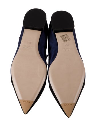 Miu Miu Satin Crystal Embellishments Mary Jane Flats