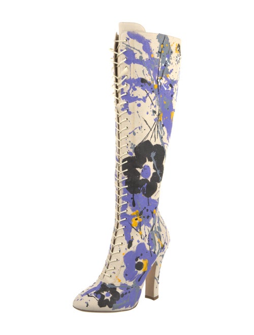 Miu Miu Canvas Floral Print Boots