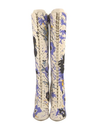 Miu Miu Canvas Floral Print Boots