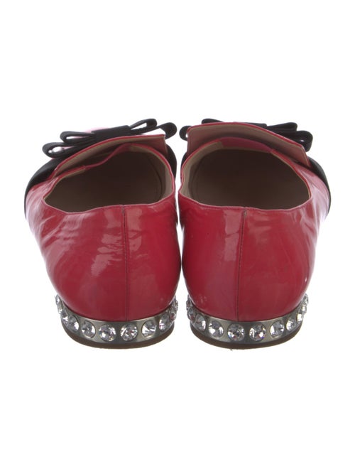 Miu Miu Patent Leather Bow Accents Loafers
