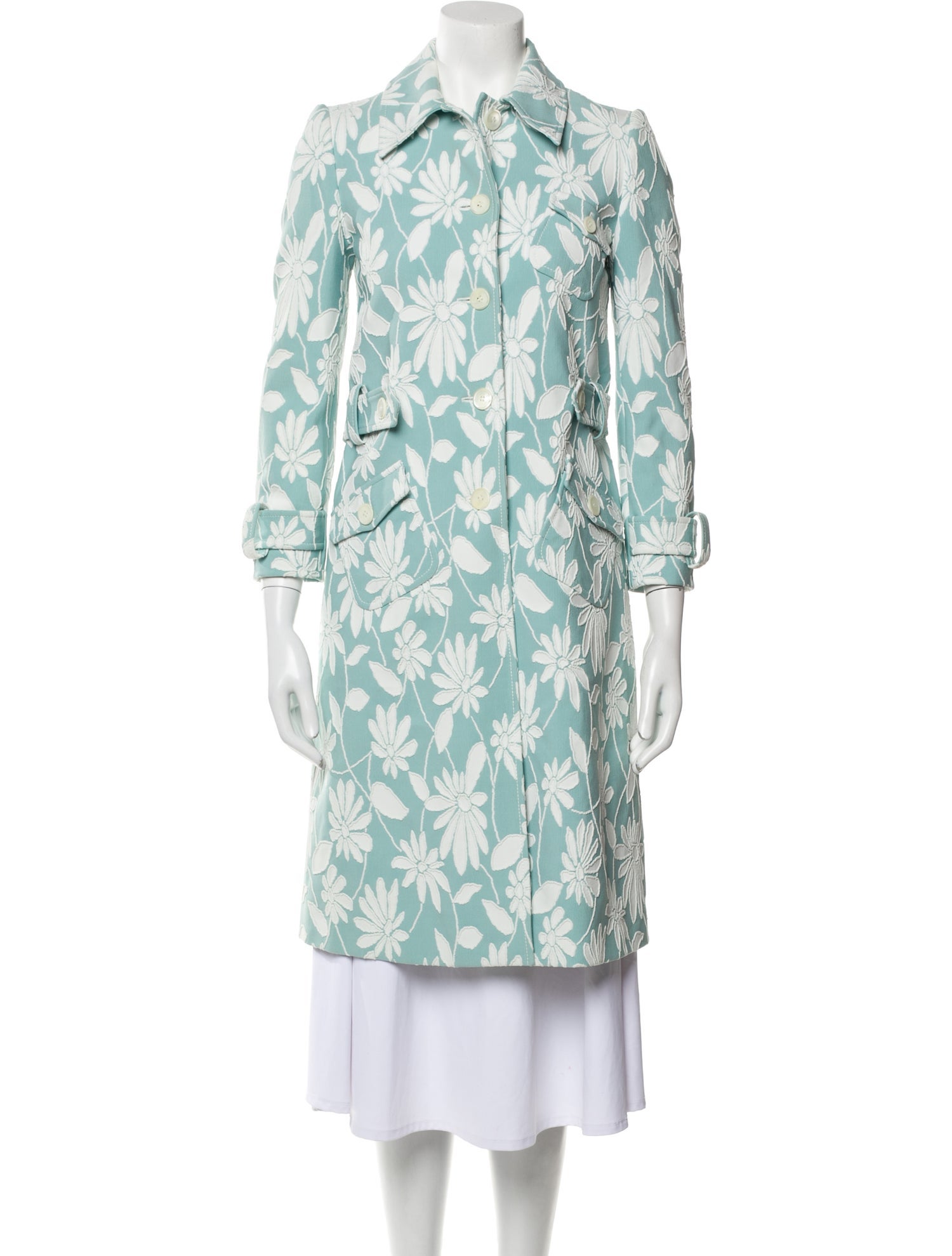 Miu Miu 2017 Floral Print Trench Coat