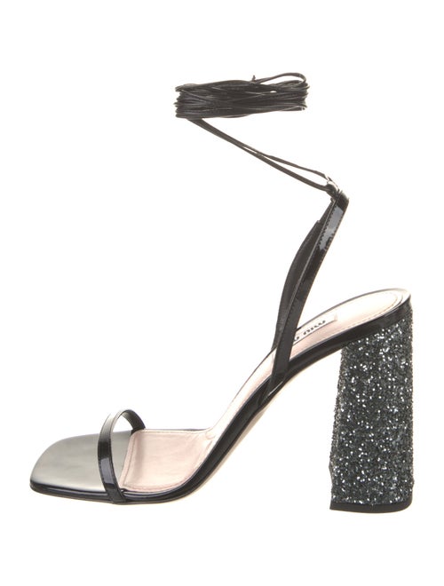 Miu Miu Glitter Slingback Sandals