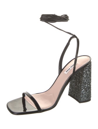 Miu Miu Glitter Slingback Sandals