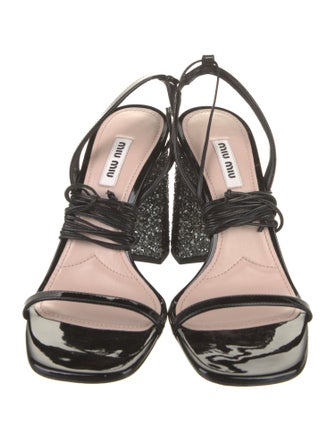 Miu Miu Glitter Slingback Sandals