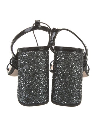 Miu Miu Glitter Slingback Sandals