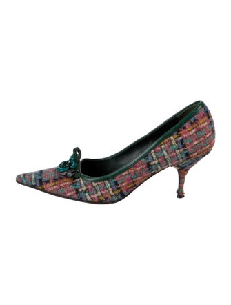Miu Miu Tweed Tweed Pattern Pumps