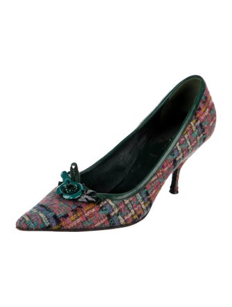 Miu Miu Tweed Tweed Pattern Pumps