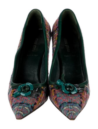 Miu Miu Tweed Tweed Pattern Pumps