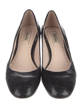 Miu Miu Patent Leather Crystal Embellishments Pumps