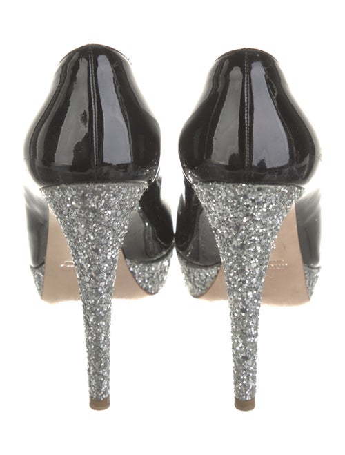 Miu Miu Patent Leather Glitter Accents Pumps