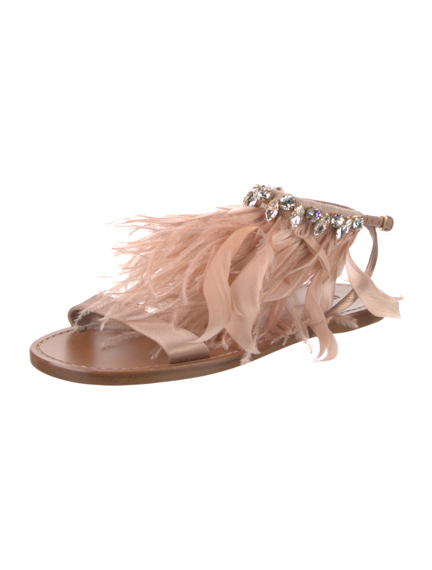 Miu Miu Satin Crystal Embellishments Sandals